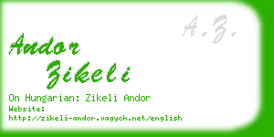 andor zikeli business card